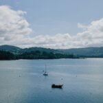 a body of water with boats floating on top of it